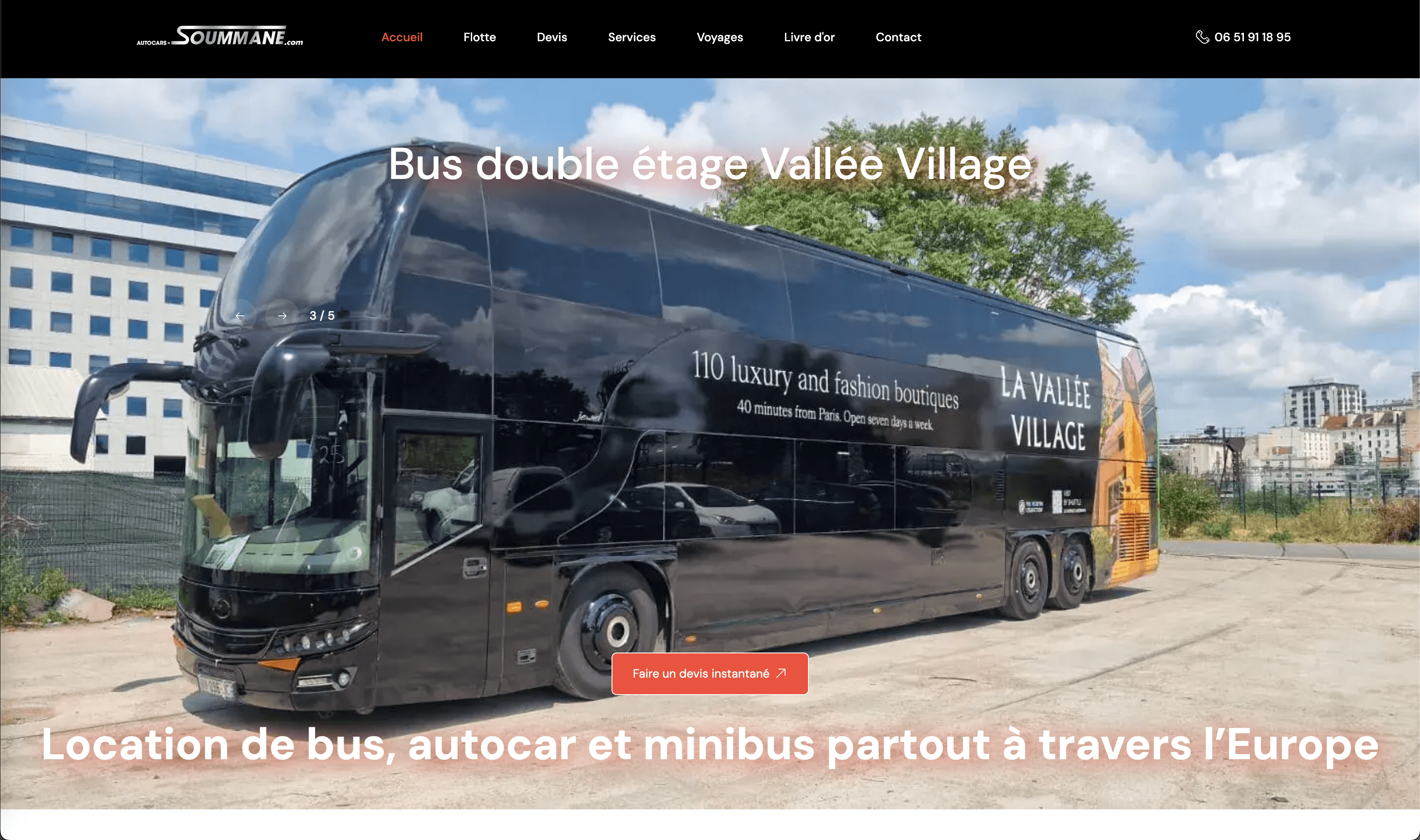 Autocars-Soummane - Site vitrine, Dashboard et API